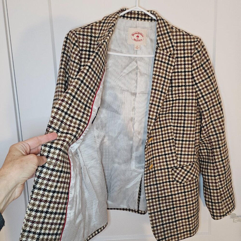 Brooks Brothers Red Fleece Moon plaid houndstooth Blazer Golden Sheep - Picture 9 of 12
